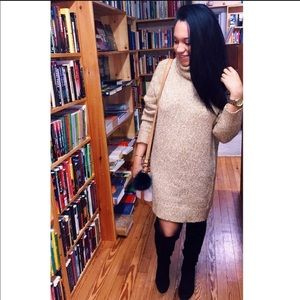Knit turtleneck sweater dress